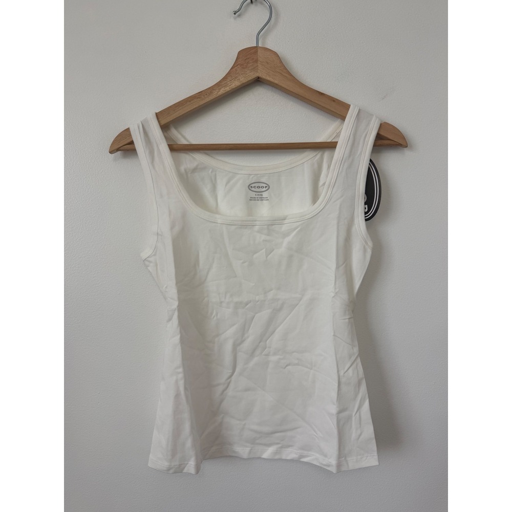 Scoop Women's Square Neck Top – White – Size Small – NWT